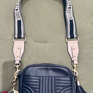 Black Crossbody Bag with Logo Strap